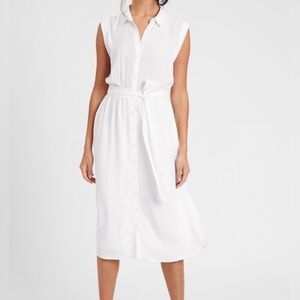 Banana Republic White Women’s Shirt Dress Size Large NWT